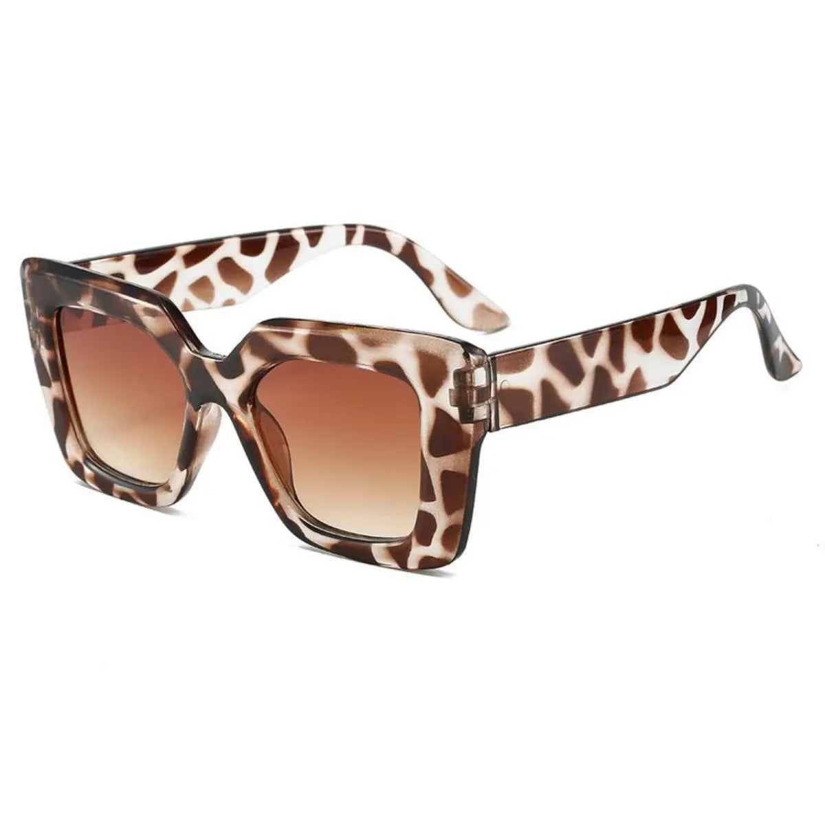 Women's 4-Piece Oversized Square Sunglasses - Semi-Rimless Chic Black Fashion Eyewear with Anti-UV Protection for Outdoor and Street Style