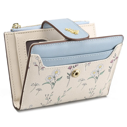VTLASK RFID Blocking Floral PU Leather Long Wallet for Women - Large Card Holder with Zip Coin Pocket, Ideal Gift for Ladies