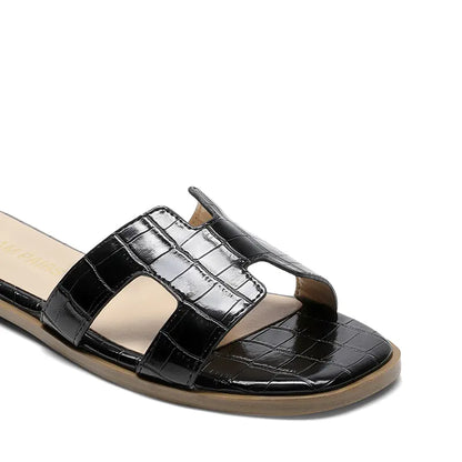 Dream Pairs Women's Cut-Out Strap Light Sole Comfort Slip-On Flat Slide Sandals for Spring and Summer Footwear
