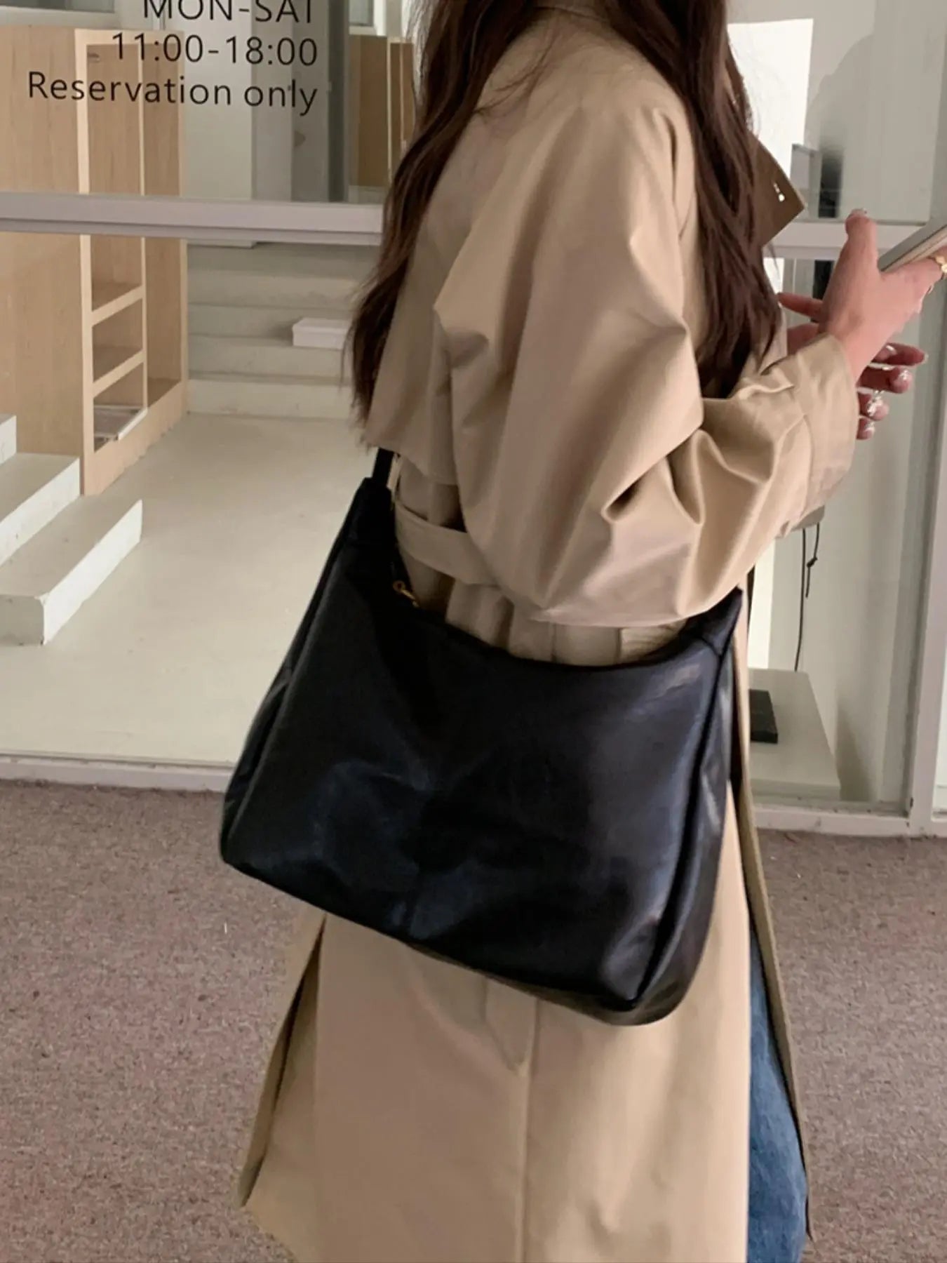 Women'S Solid Color Shoulder Bag, Back to School, Fashionable Large Capacity Crossbody Bag for Daily Used, Casual Trendy Versatile High-Quality Daily Commuting Bag
