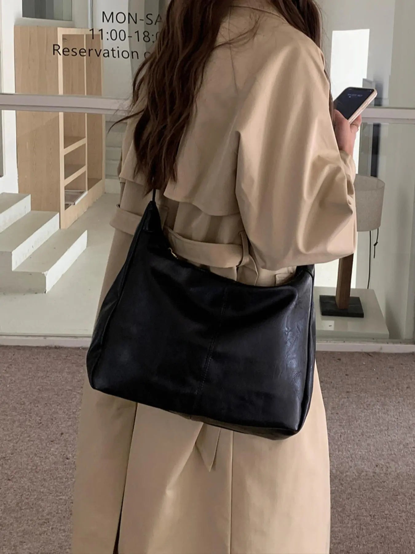 Women'S Solid Color Shoulder Bag, Back to School, Fashionable Large Capacity Crossbody Bag for Daily Used, Casual Trendy Versatile High-Quality Daily Commuting Bag
