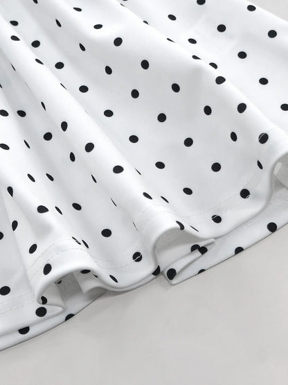 Summer Women'S Elegant Polka Dot Bodycon Dress, Fitted Waist Design, Stretchy Soft Fabric, Sleeveless Short Dress, All Seasons Wear