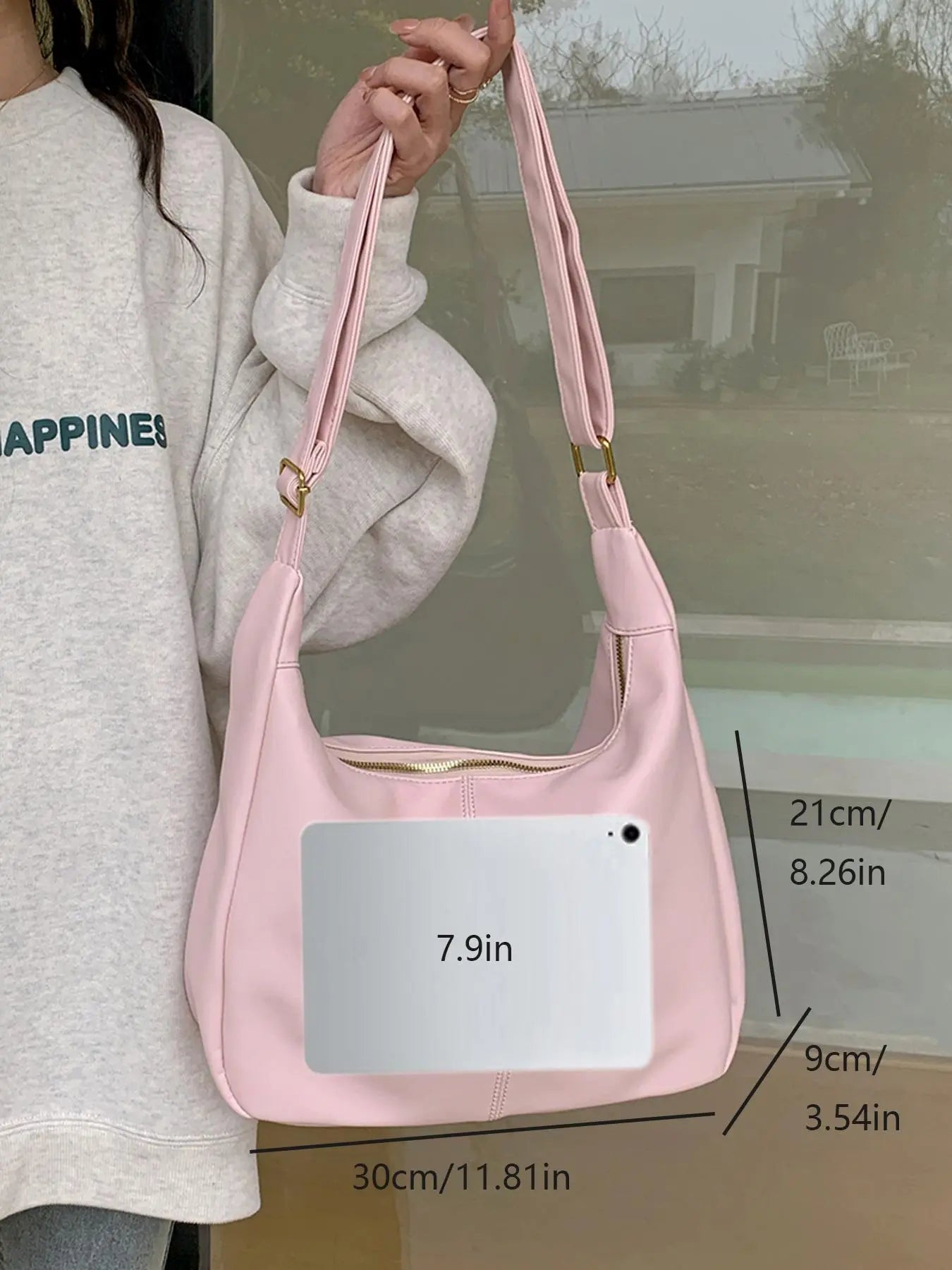 Women'S Solid Color Shoulder Bag, Back to School, Fashionable Large Capacity Crossbody Bag for Daily Used, Casual Trendy Versatile High-Quality Daily Commuting Bag